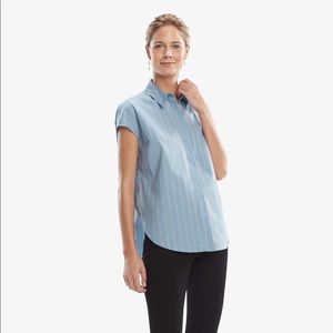 MM LaFleur Bloom top in poplin stripe xL